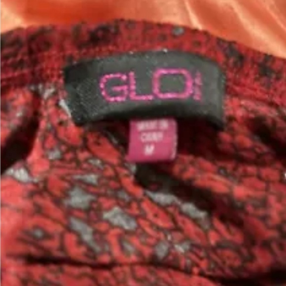 GLO JEANS Silver Sequin Red Black Snake Animal Print Sleeveless Cowl Top Medium - Picture 4 of 4